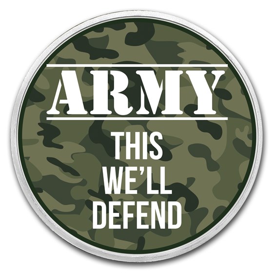 1 oz Silver Colorized Round - APMEX (Army - This We'll Defend)