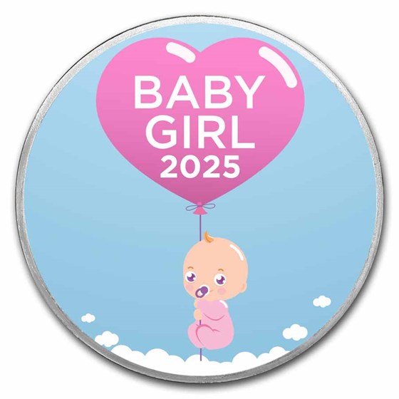 1 oz Silver Colorized Round - APMEX (Baby Girl, 2023)