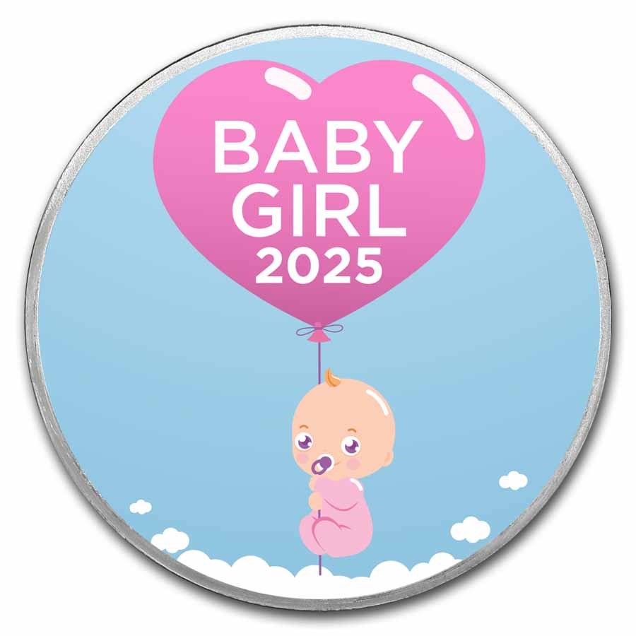 1 oz Silver Colorized Round - APMEX (Baby Girl, 2023)