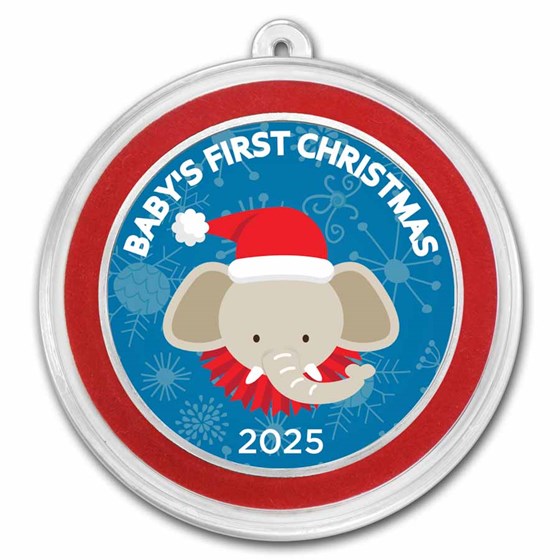 1 oz Silver Colorized Round - APMEX (Baby's First Christmas) 1 oz Silver Colorized Round - APMEX (Baby's First Christmas)