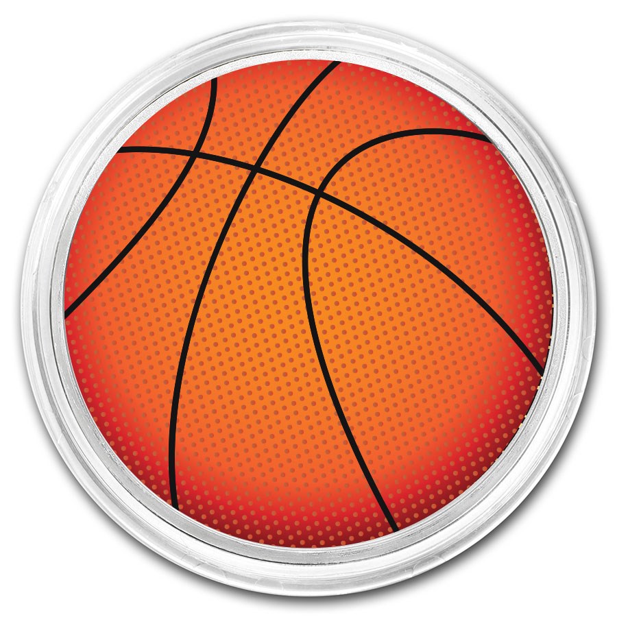 1 oz Silver Colorized Round - APMEX (Basketball)