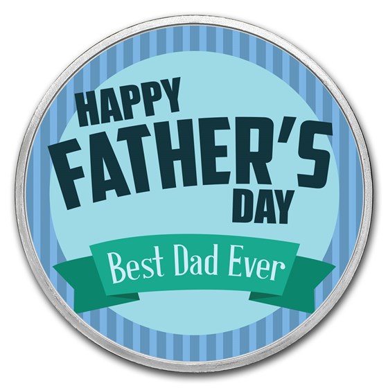 1 oz Silver Colorized Round - APMEX (Best Dad Ever, Pinstripes) 1 oz Silver Colorized Round - APMEX (Best Dad Ever, Pinstripes)