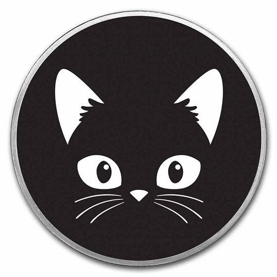 1 oz Silver Colorized Round - APMEX (Black Cat)