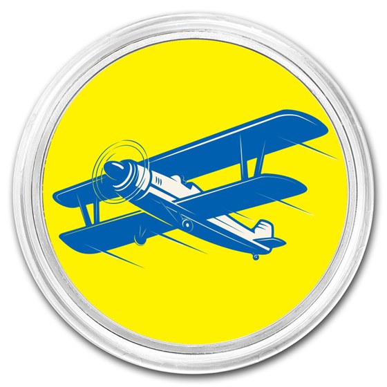 1 oz Silver Colorized Round - APMEX (Blue Biplane) 1 oz Silver Colorized Round - APMEX (Blue Biplane)