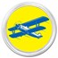 1 oz Silver Colorized Round - APMEX (Blue Biplane)