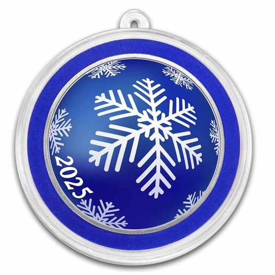 1 oz Silver Colorized Round - APMEX (Blue Snowflake Ornament) 1 oz Silver Colorized Round - APMEX (Blue Snowflake Ornament)