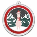 1 oz Silver Colorized Round - APMEX (Christmas Llama)