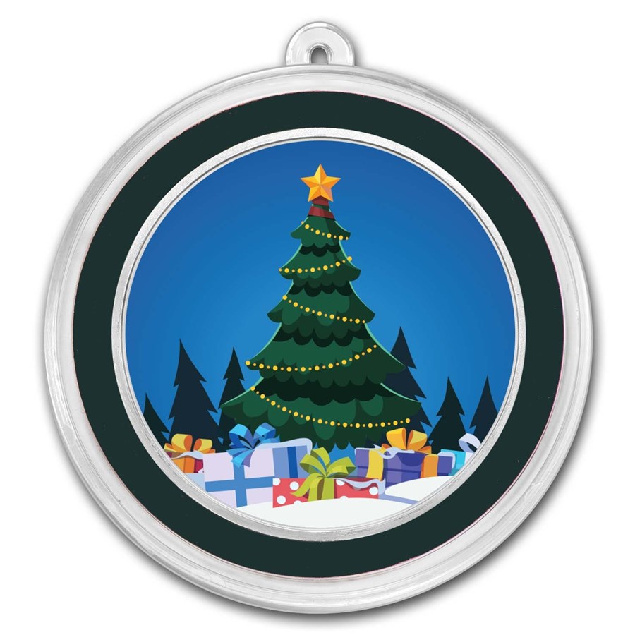 1 oz Silver Colorized Round - APMEX (Christmas Tree)