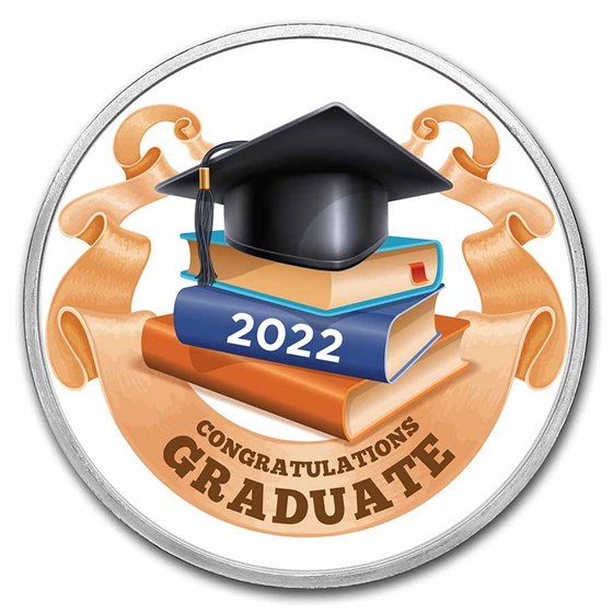 1 oz Silver Colorized Round - APMEX (Congratulations Graduate) 1 oz Silver Colorized Round - APMEX (Congratulations Graduate)