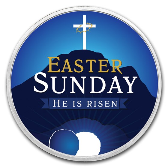 1 oz Silver Colorized Round - APMEX (Easter Sunday, He Is Risen) 1 oz Silver Colorized Round - APMEX (Easter Sunday, He Is Risen)