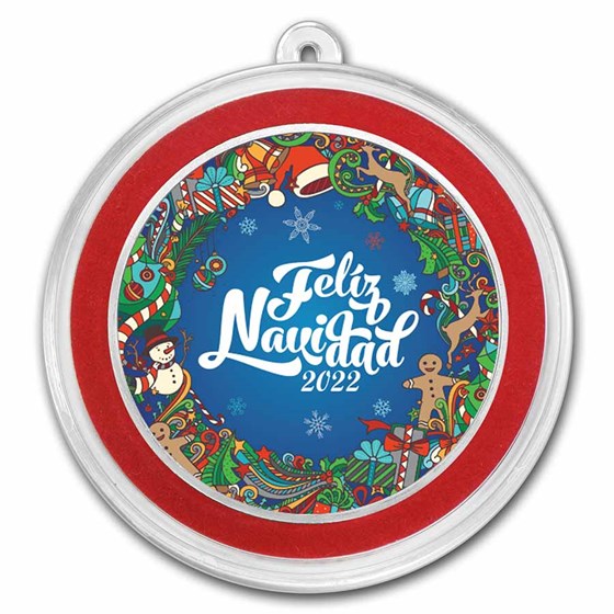 1 oz Silver Colorized Round - APMEX (Feliz Navidad) 1 oz Silver Colorized Round - APMEX (Feliz Navidad)