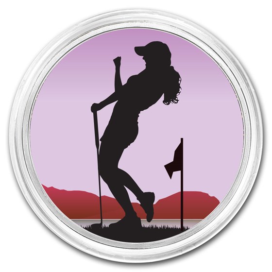 1 oz Silver Colorized Round - APMEX (Female Golfer) 1 oz Silver Colorized Round - APMEX (Female Golfer)