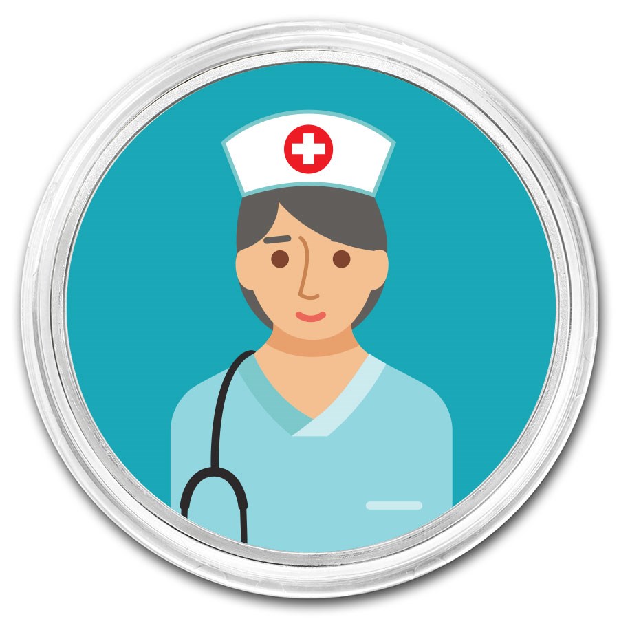 1 oz Silver Colorized Round - APMEX (Female Nurse)