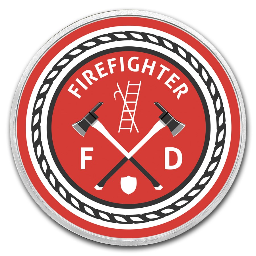 1 oz Silver Colorized Round - APMEX (Firefighter - Classic)