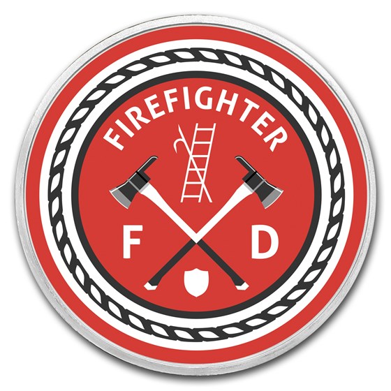 1 oz Silver Colorized Round - APMEX (Firefighter - Classic)