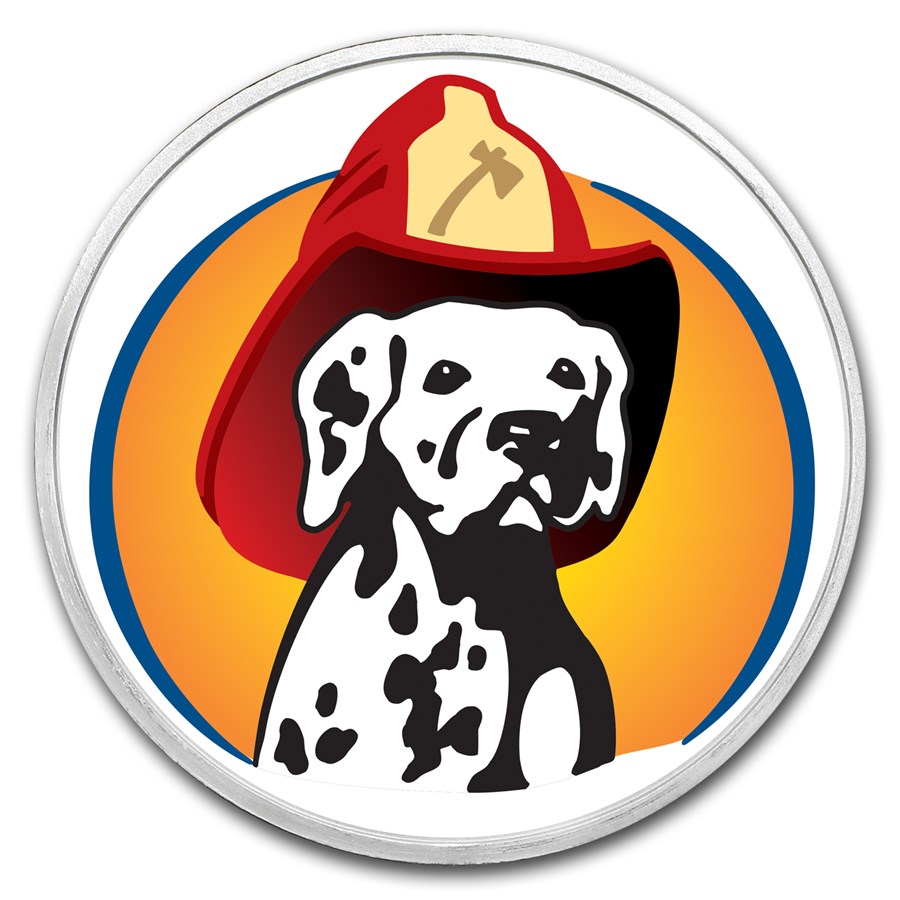 1 oz Silver Colorized Round - APMEX (Firefighter - Dalmatian)