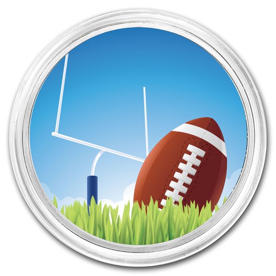 1 oz Silver Colorized Round - APMEX (Football)