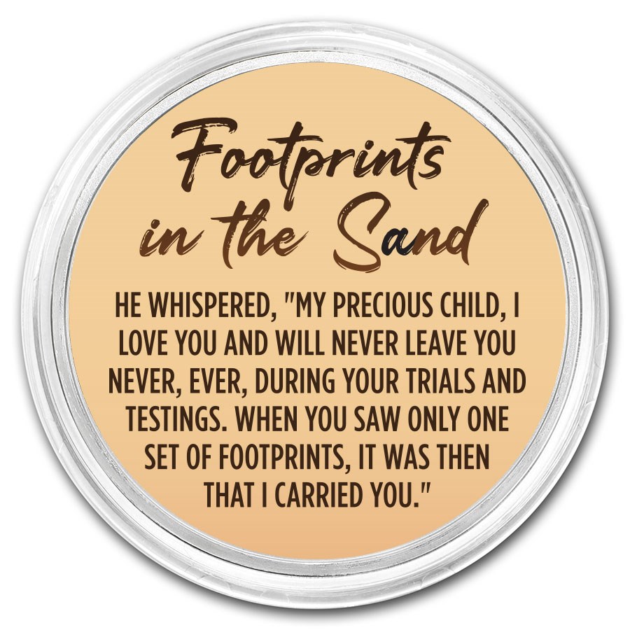 1 oz Silver Colorized Round - APMEX (Footprints in the Sand, V1)