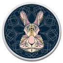 1 oz Silver Colorized Round - APMEX (Geometric Easter Bunny)