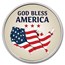 1 oz Silver Colorized Round - APMEX (God Bless America, Map)