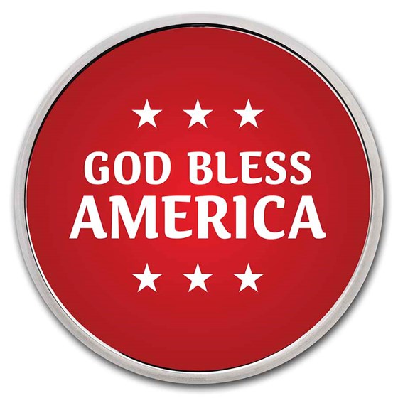 1 oz Silver Colorized Round - APMEX (God Bless America, Red)