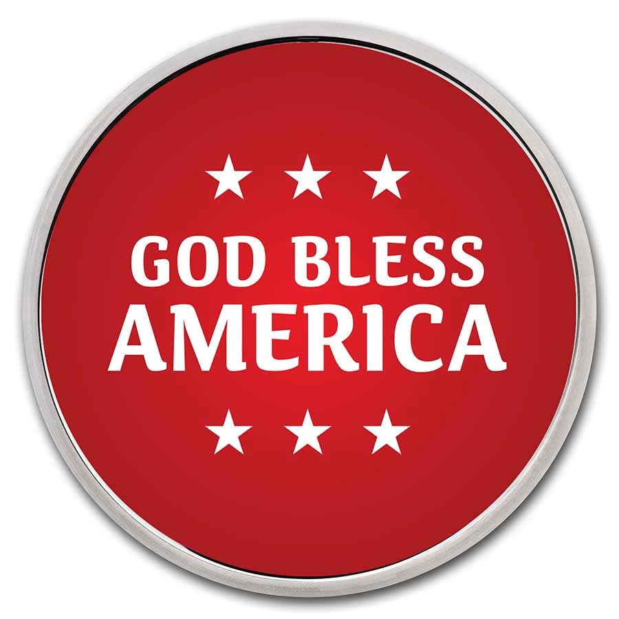 1 oz Silver Colorized Round - APMEX (God Bless America, Red)