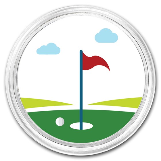 1 oz Silver Colorized Round - APMEX (Golf)