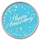 1 oz Silver Colorized Round - APMEX (Happy Anniversary)