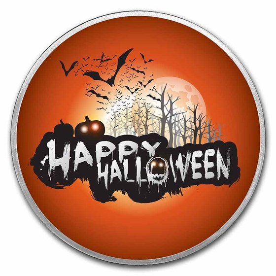 1 oz Silver Colorized Round - APMEX (Happy Halloween)