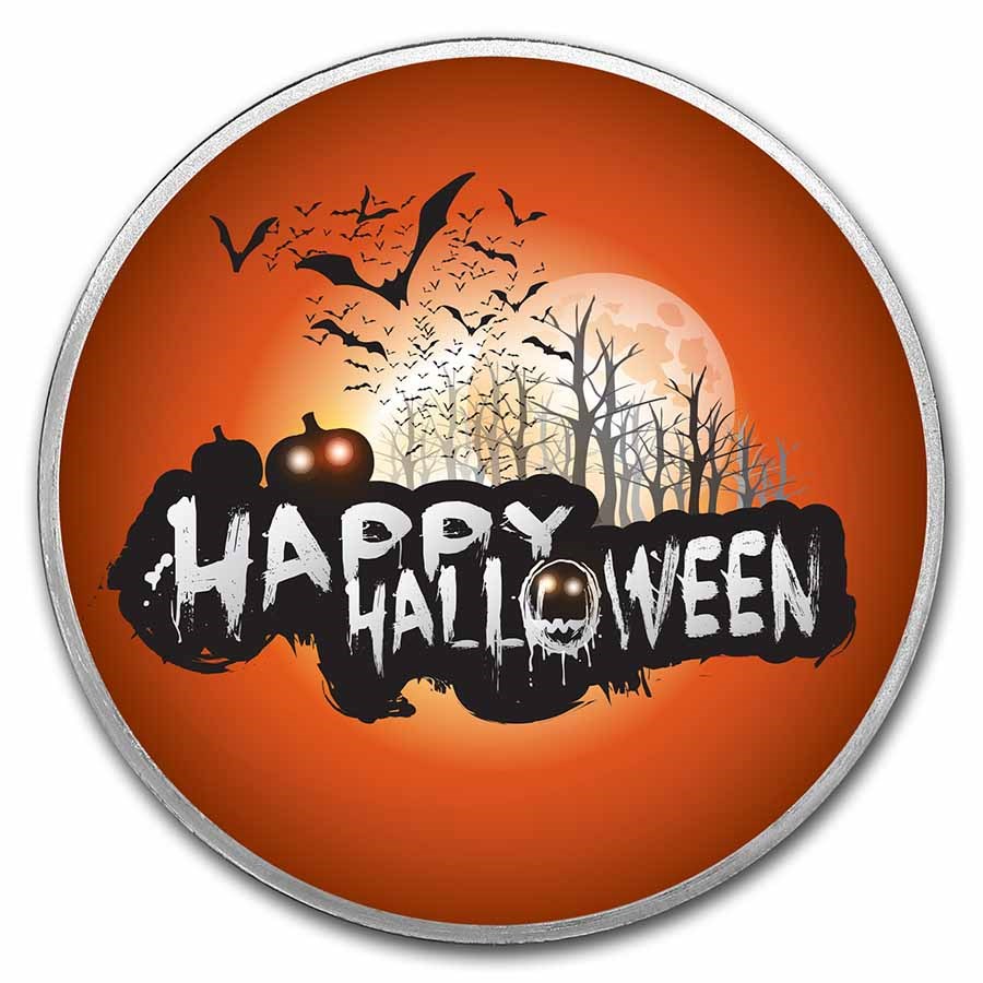 1 oz Silver Colorized Round - APMEX (Happy Halloween)