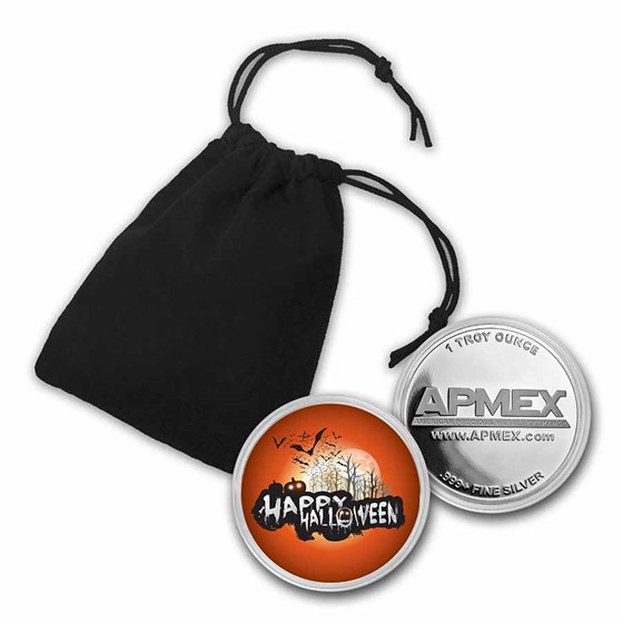 1 oz Silver Colorized Round - APMEX (Happy Halloween) 1 oz Silver Colorized Round - APMEX (Happy Halloween)