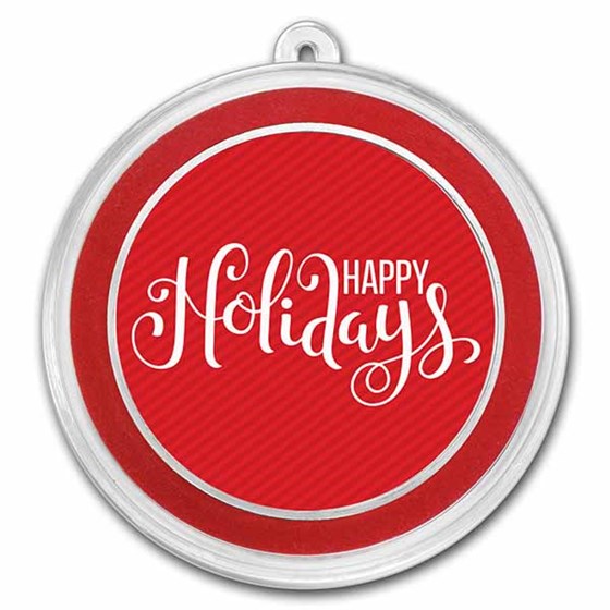 1 oz Silver Colorized Round - APMEX (Happy Holidays, Red) 1 oz Silver Colorized Round - APMEX (Happy Holidays, Red)