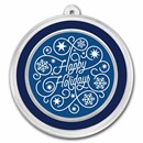1 oz Silver Colorized Round - APMEX (Happy Holidays, Snowflakes)