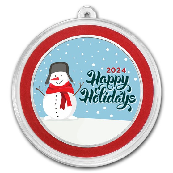 1 oz Silver Colorized Round - APMEX (Happy Holidays Snowman) 1 oz Silver Colorized Round - APMEX (Happy Holidays Snowman)