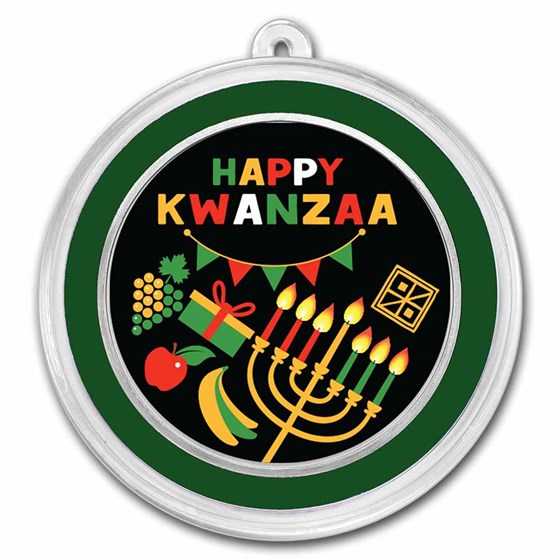 1 oz Silver Colorized Round - APMEX (Happy Kwanzaa) 1 oz Silver Colorized Round - APMEX (Happy Kwanzaa)