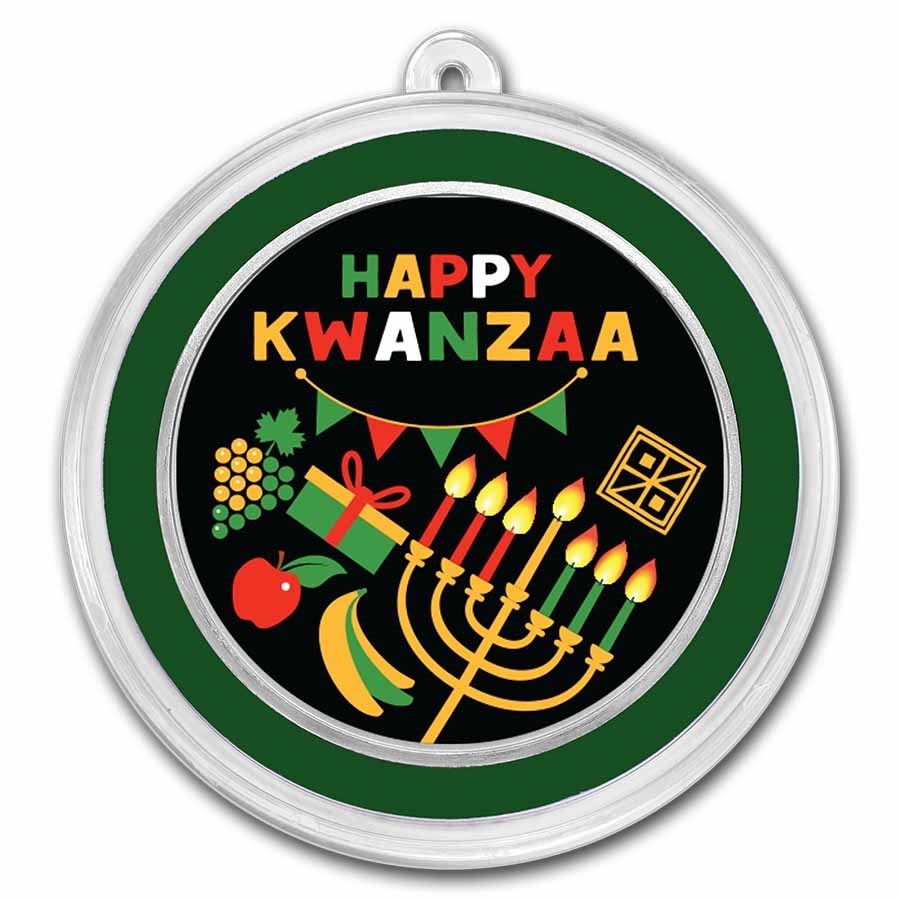 1 oz Silver Colorized Round - APMEX (Happy Kwanzaa)