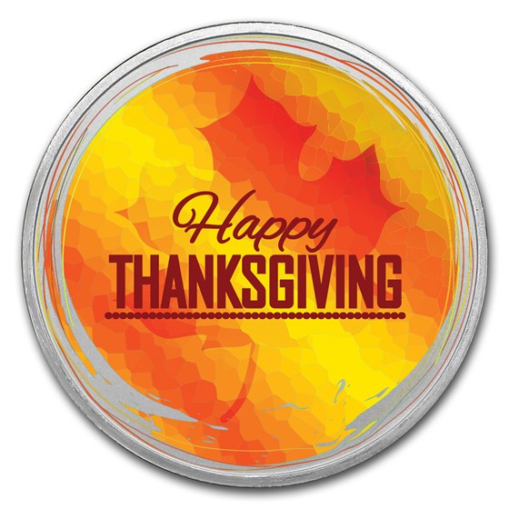 1 oz Silver Colorized Round - APMEX (Happy Thanksgiving) 1 oz Silver Colorized Round - APMEX (Happy Thanksgiving)