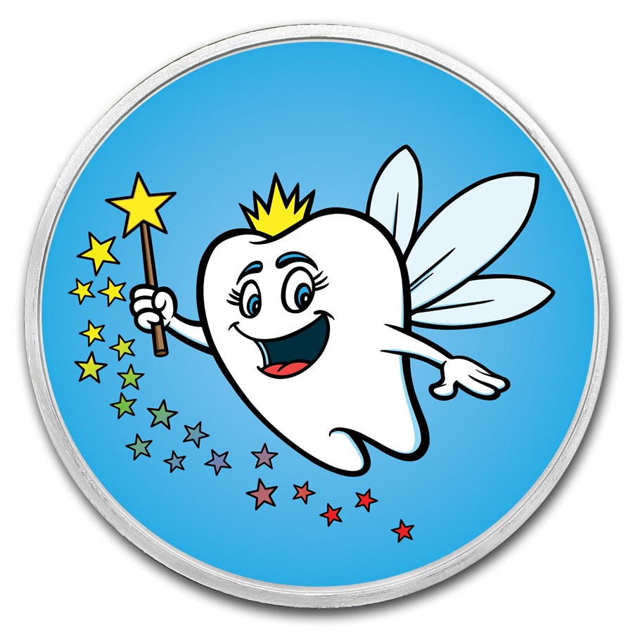 1 oz Silver Colorized Round - APMEX (Happy Tooth Fairy)