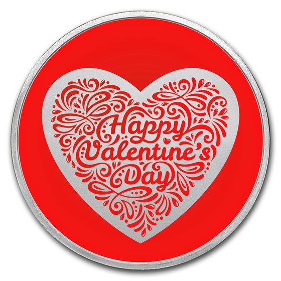 1 oz Silver Colorized Round - APMEX (Happy Valentine's Day Heart) 1 oz Silver Colorized Round - APMEX (Happy Valentine's Day Heart)