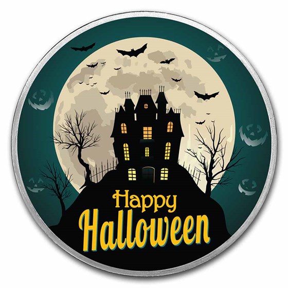 1 oz Silver Colorized Round - APMEX (Haunted House) 1 oz Silver Colorized Round - APMEX (Haunted House)