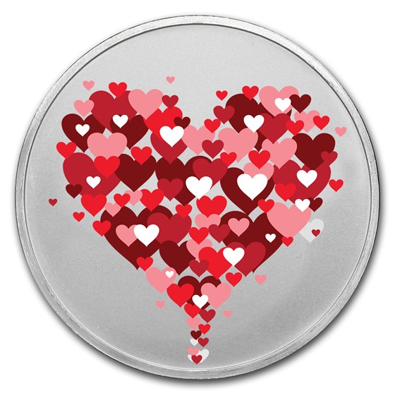1 oz Silver Colorized Round - APMEX (Hearts Rising) 1 oz Silver Colorized Round - APMEX (Hearts Rising)