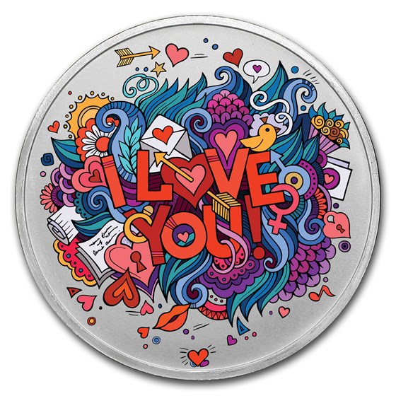 1 oz Silver Colorized Round - APMEX (I Love You, Pop-Art Design) 1 oz Silver Colorized Round - APMEX (I Love You, Pop-Art Design)