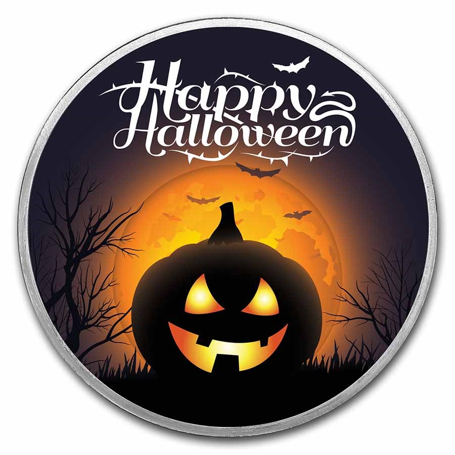 1 oz Silver Colorized Round - APMEX (Jack-o'-lantern)