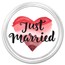 1 oz Silver Colorized Round - APMEX (Just Married - Heart)