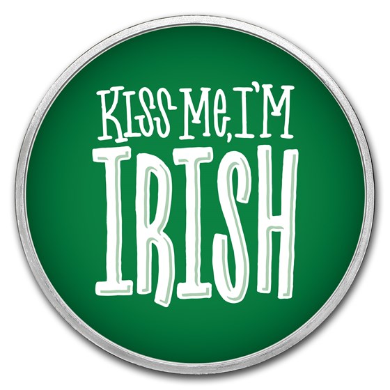 1 oz Silver Colorized Round - APMEX (Kiss Me I'm Irish)