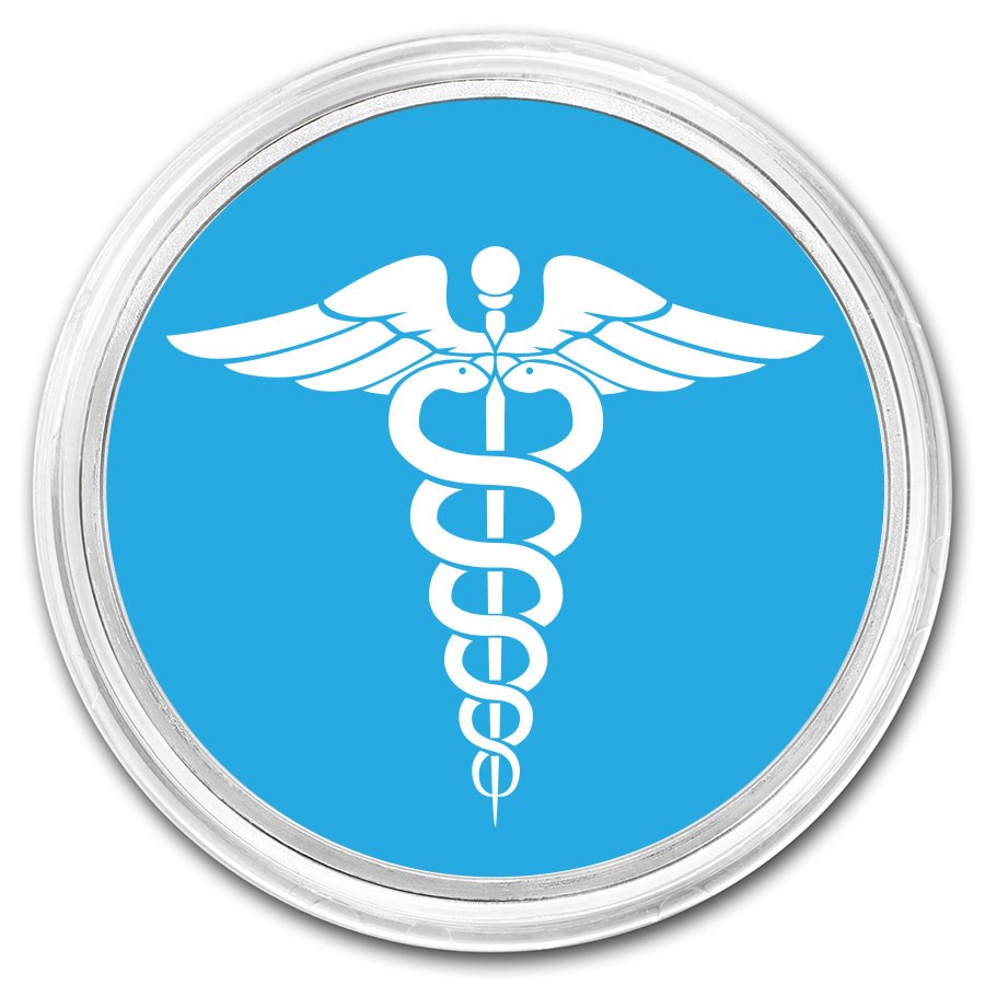 1 oz Silver Colorized Round - APMEX (Medical Symbol)