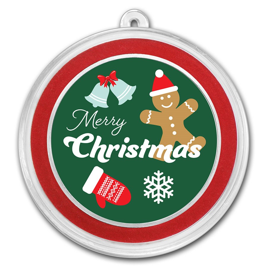 1 oz Silver Colorized Round - APMEX (Merry Christmas, Festive)