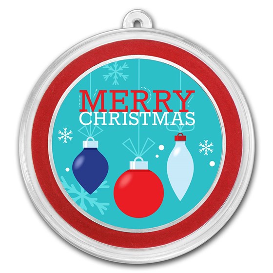1 oz Silver Colorized Round - APMEX (Merry Christmas, Ornaments) 1 oz Silver Colorized Round - APMEX (Merry Christmas, Ornaments)