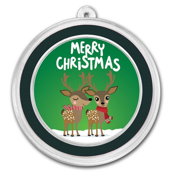 1 oz Silver Colorized Round - APMEX (Merry Christmas, Reindeer) 1 oz Silver Colorized Round - APMEX (Merry Christmas, Reindeer)