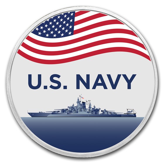 1 oz Silver Colorized Round - APMEX (Navy - Battleship)